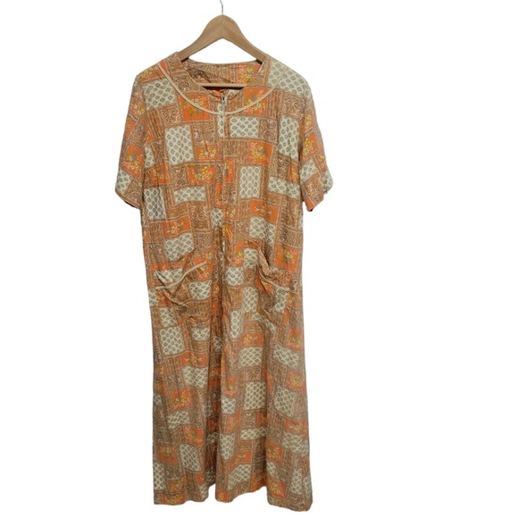 Vintage Other - Vintage 1970s Paisley Patchwork Boho Long Housecoat Lounger M/ L